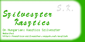 szilveszter kasztics business card